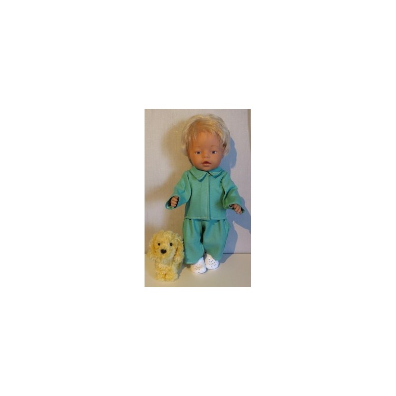 jeansjas met broek groen baby born 43cm
