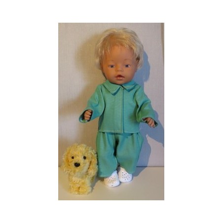 jeansjas met broek groen baby born 43cm