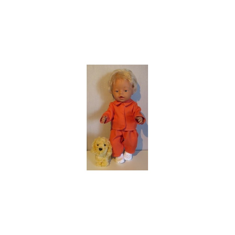 jeansjas met broek oranje baby born 43cm