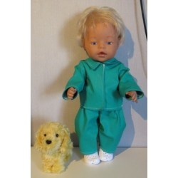 jeansjas met broek licht groen baby born 43cm