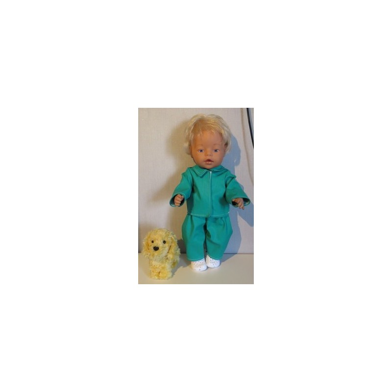 jeansjas met broek licht groen baby born 43cm