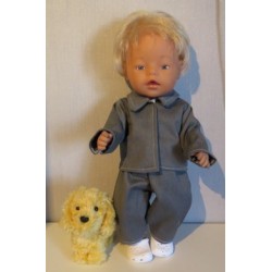 jeansjas met broek grijs baby born 43cm