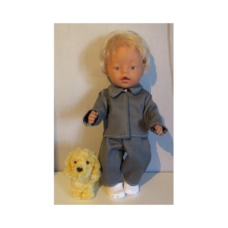 jeansjas met broek grijs baby born 43cm
