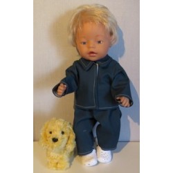 jeansjas met broek donker groen baby born 43cm