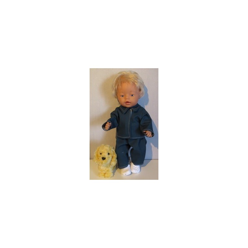 jeansjas met broek donker groen baby born 43cm