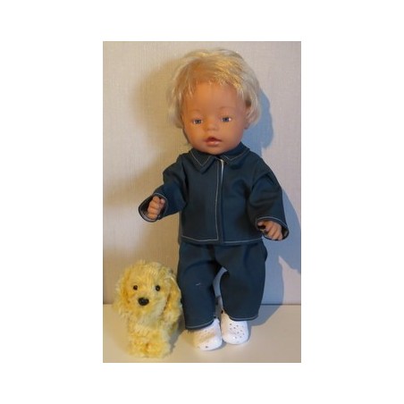 jeansjas met broek donker groen baby born 43cm