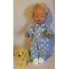 jeansjas met broek blauw met witte hartjes baby born 43cm