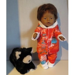 winterjas met broek rood baby born 43cm