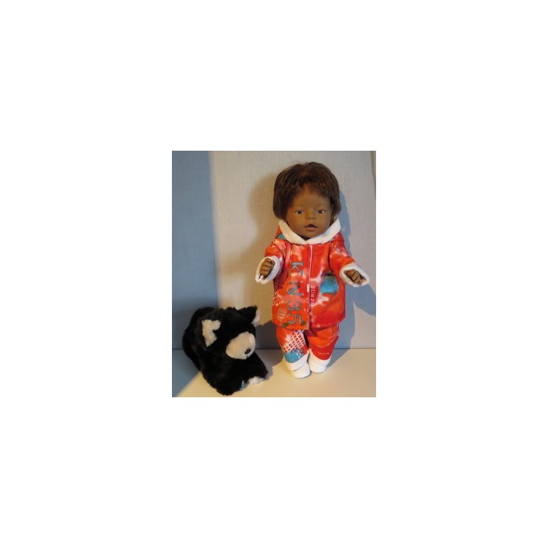 winterjas met broek rood baby born 43cm