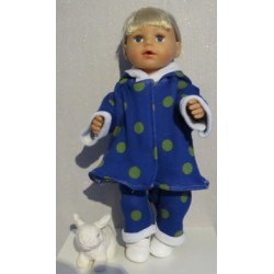 winterjas met broek blauw met stippen groen baby born 43cm