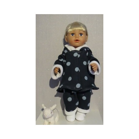 winterjas met broek groen stippen baby born 43cm