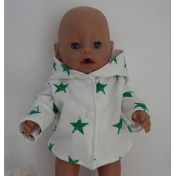 tussenjas sterren groen  baby born 43cm
