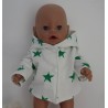 tussenjas sterren groen  baby born 43cm
