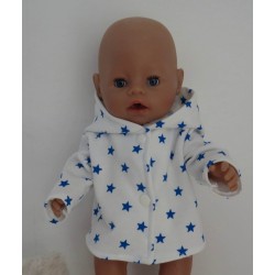tussenjas blauw sterren klein baby born 43cm