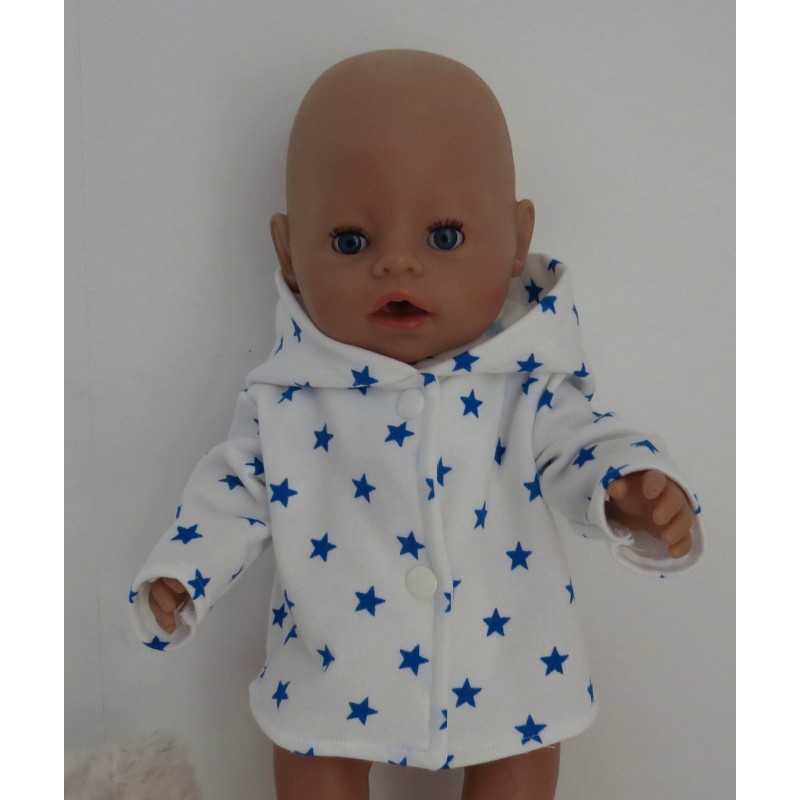 tussenjas blauw sterren klein baby born 43cm