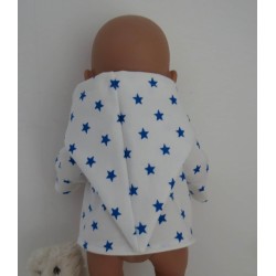 tussenjas blauw sterren klein baby born 43cm