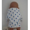 tussenjas blauw sterren klein baby born 43cm