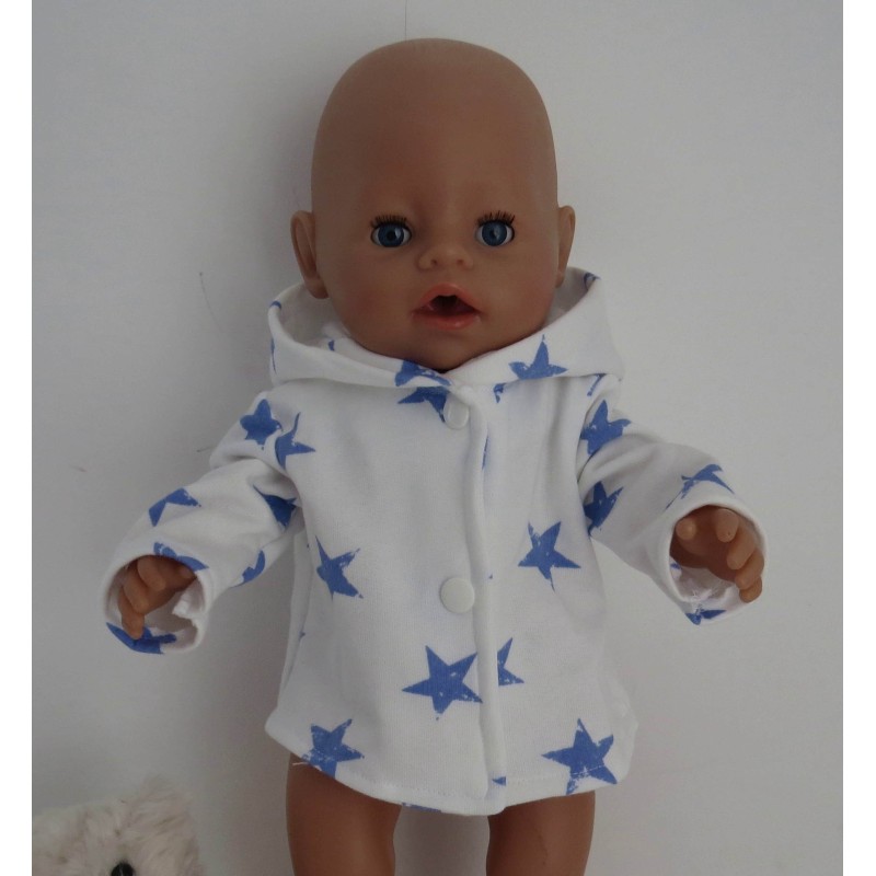 tussenjas blauwe sterren groot baby born 43cm
