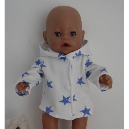 tussenjas blauwe sterren groot baby born 43cm