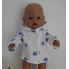 tussenjas blauwe sterren groot baby born 43cm