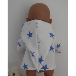 tussenjas blauwe sterren groot baby born 43cm