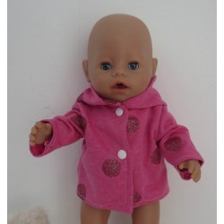 tussenjas roze met bollen baby born 43cm