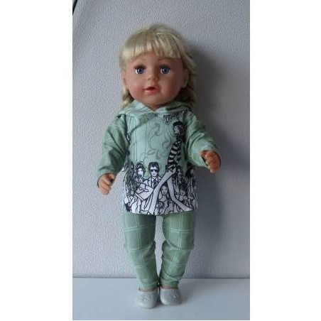 capuchontrui setje licht groen baby born 43cm