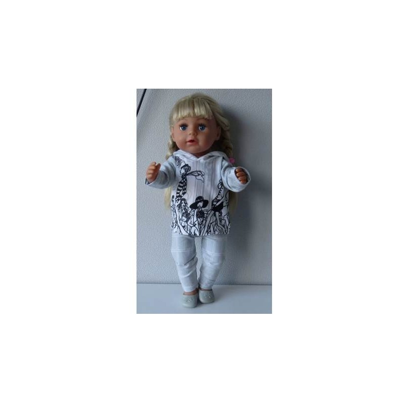 capuchontrui setje grijs baby born 43cm