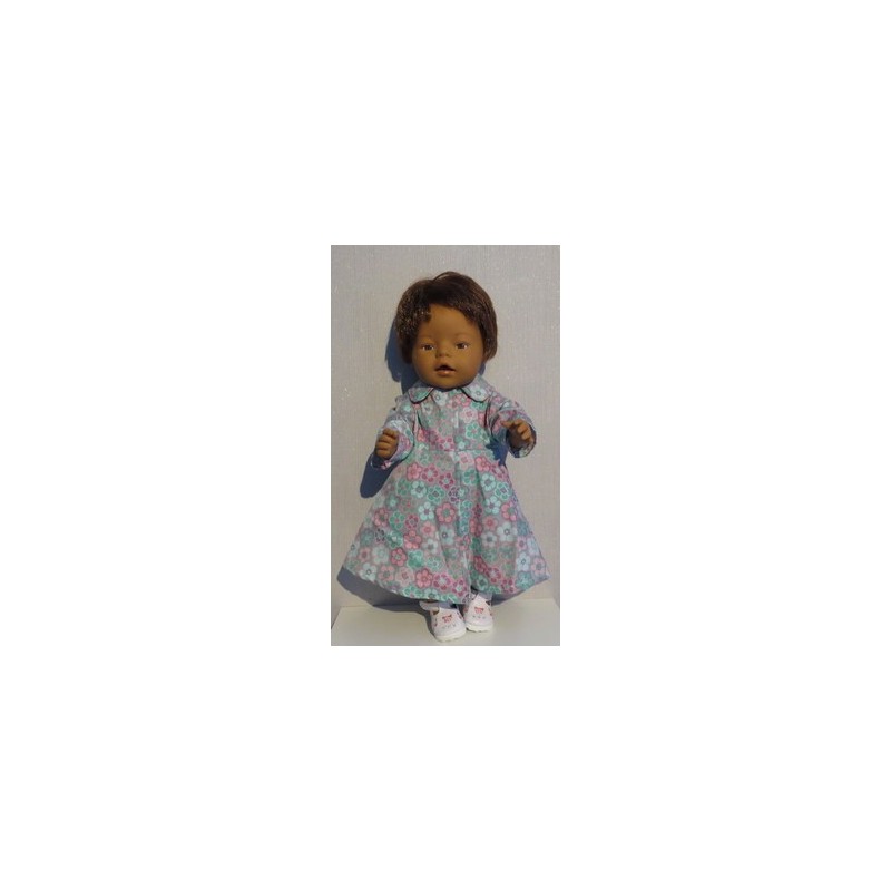 lange zomerjas grijs met bloemen baby born 43cm