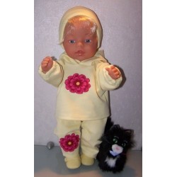 capuchontrui setje geel met bloem baby born 43cm