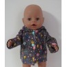 jas grijs bloemen baby born 43cm