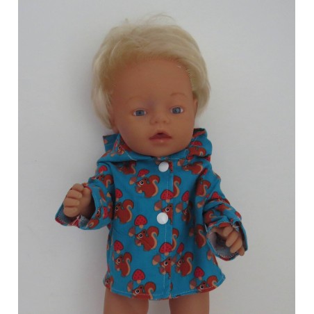 jas blauw eekhoorns baby born 43cm