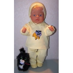 capuchontrui setje geel met disney pluto baby born 43cm