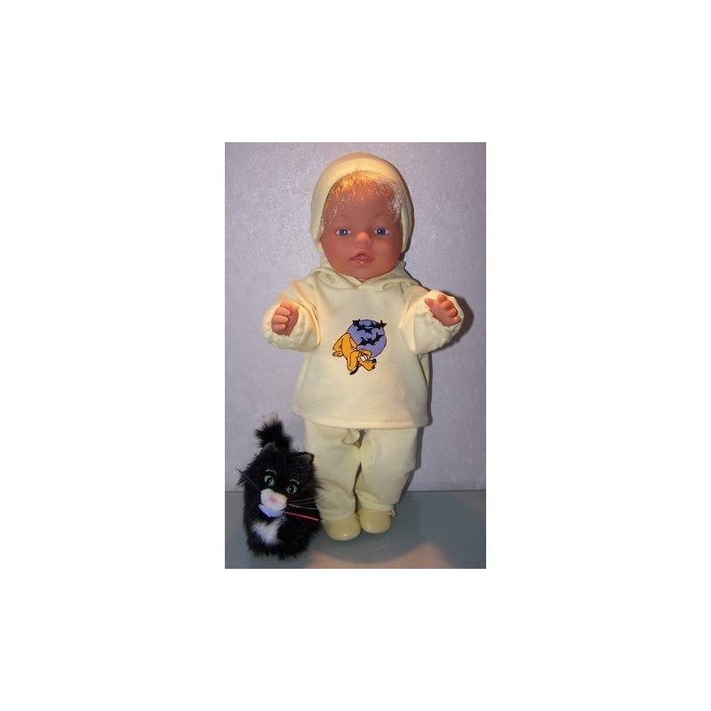 capuchontrui setje geel met disney pluto baby born 43cm