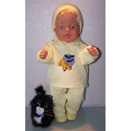 capuchontrui setje geel met disney pluto baby born 43cm
