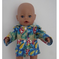 jas bruin bloemen baby born 43cm