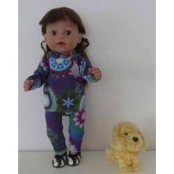 capuchontrui setje paars bewerkt baby born 43cm