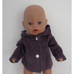 jas grijs sterren hard roze baby born 43cm