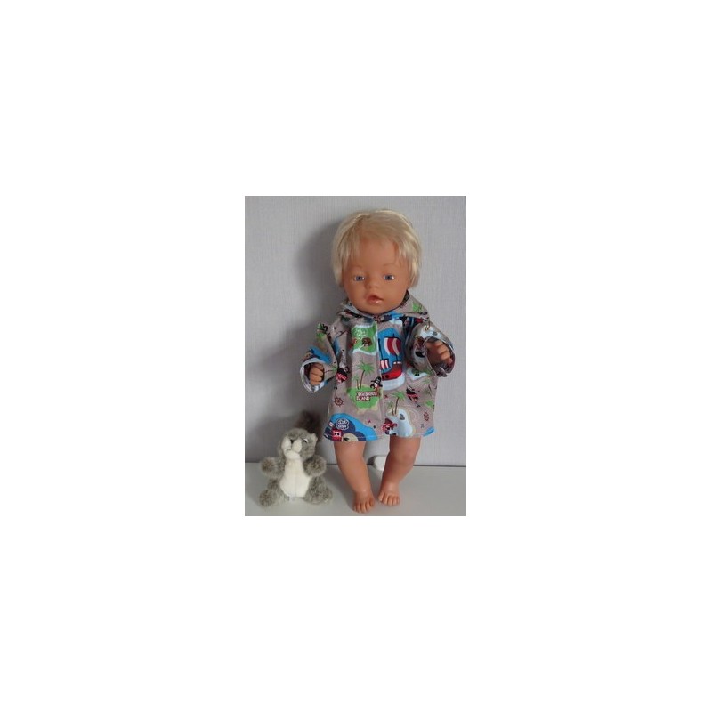 jas bruin piraat baby born 43cm