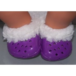 crocs paars met bont baby born 43cm