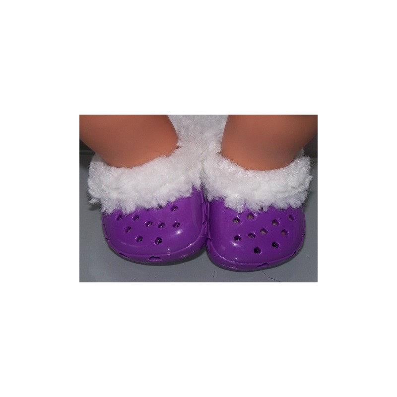 crocs paars met bont baby born 43cm
