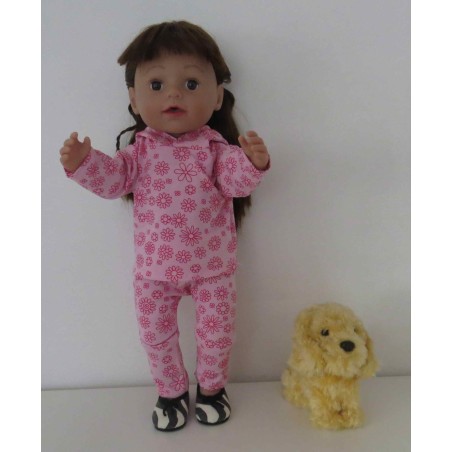 capuchontrui setje roze gebloemd baby born 43cm