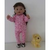 capuchontrui setje roze gebloemd baby born 43cm