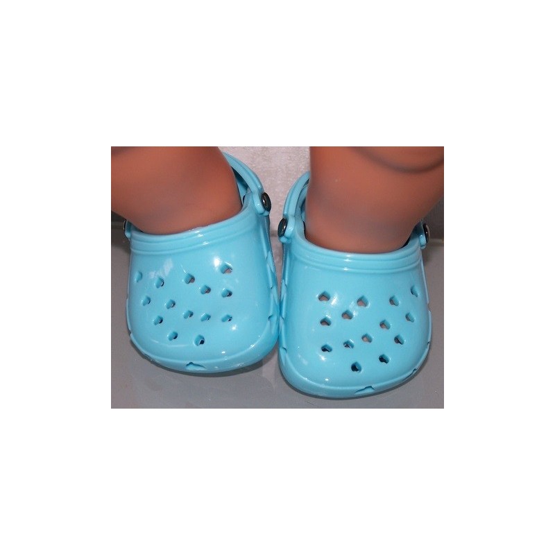 crocs aqua blauw met hartjes baby born 43cm