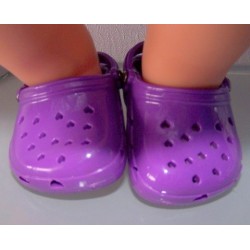 crocs paars met hartjes baby born 43cm