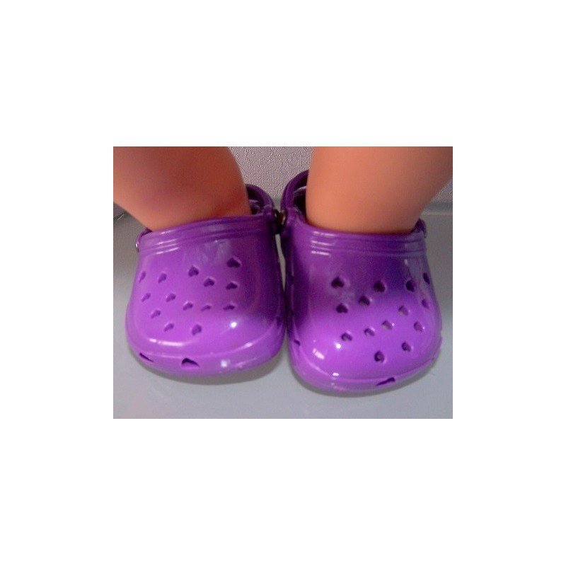 crocs paars met hartjes baby born 43cm