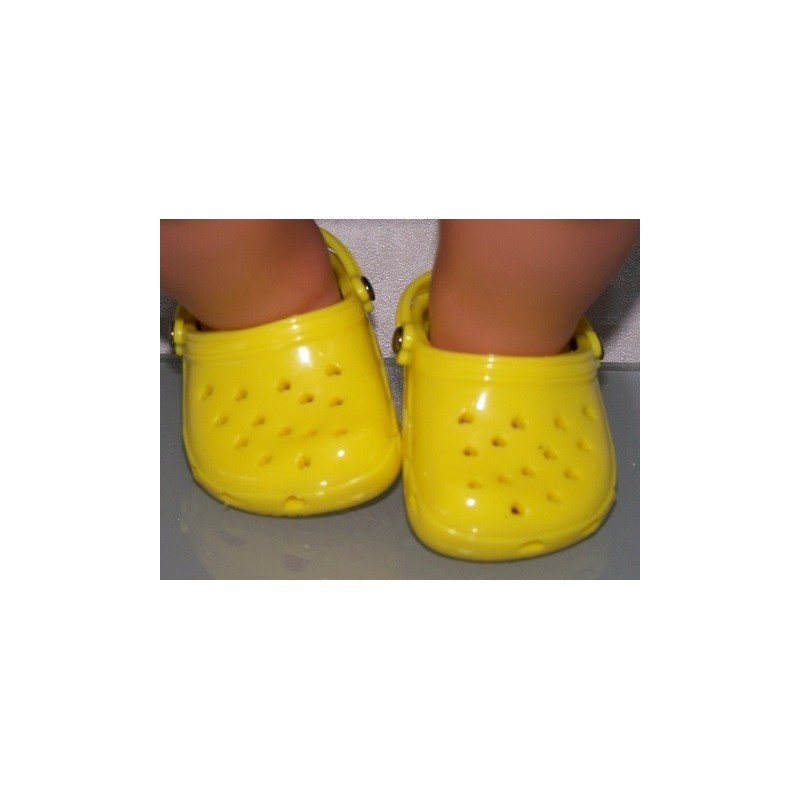 crocs met geel hartjes baby born 43cm