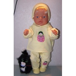 capuchontrui setje geel matroeska baby born 43cm