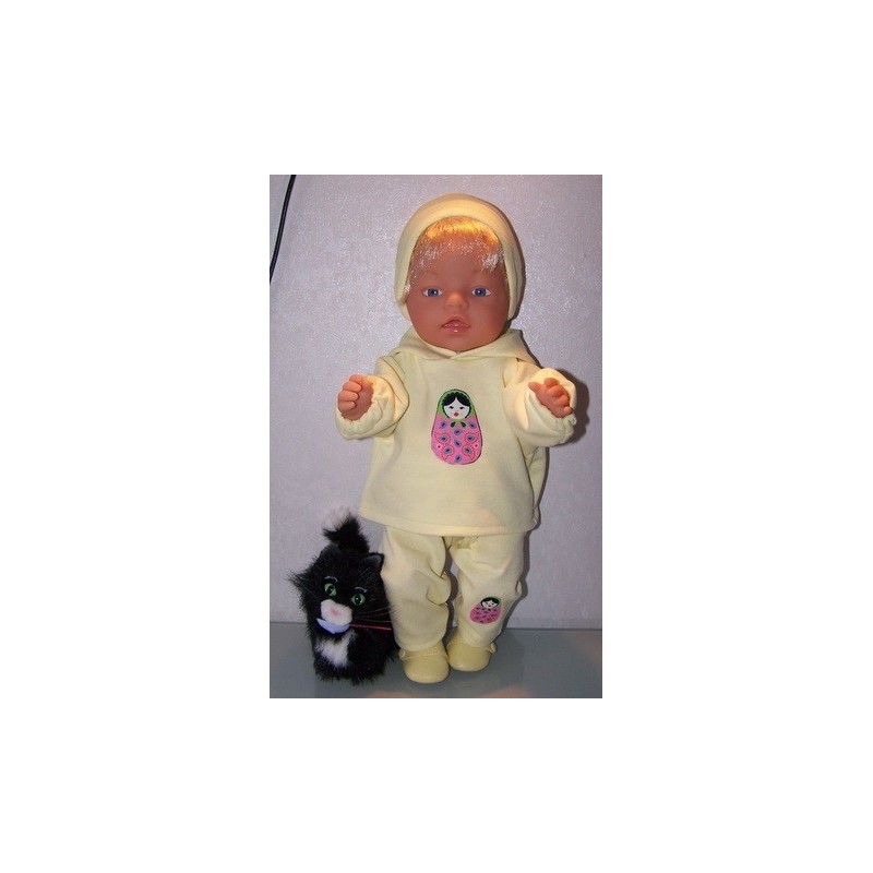 capuchontrui setje geel matroeska baby born 43cm