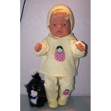 capuchontrui setje geel matroeska baby born 43cm